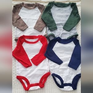 Carter's Kids One Piece Bodysuit Set - Red, Green, Blue, Brown